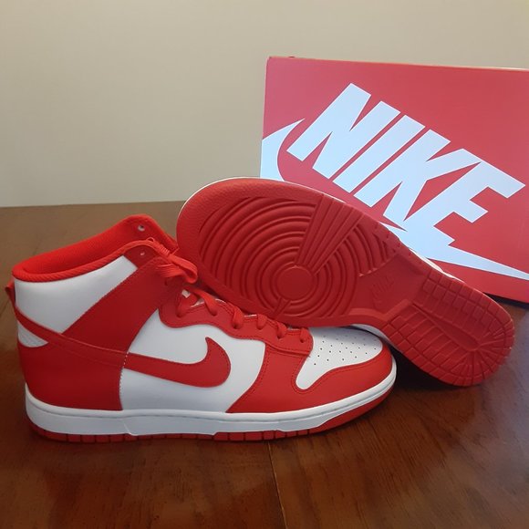 Size 11 - Nike Dunk High Retro Championship White Red - DD1399-106 - NEW! - Picture 2 of 8